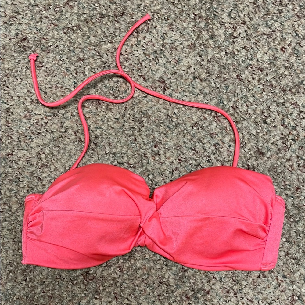 Victoria’s Secret padded push up pink Bandeau Bikini Top with removable strap